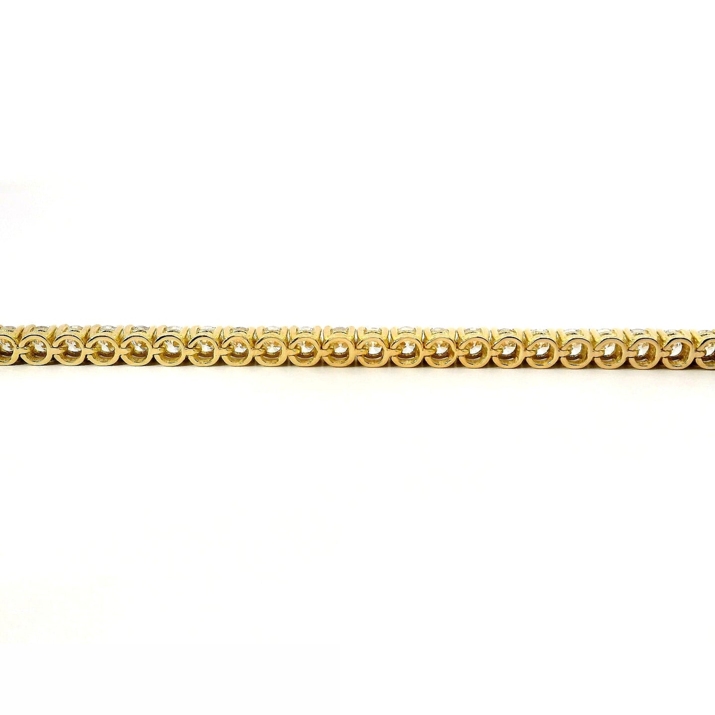 Bracciale Tennis a filo in oro giallo con diamanti lab-grown taglio brillante, 4,65 carati.