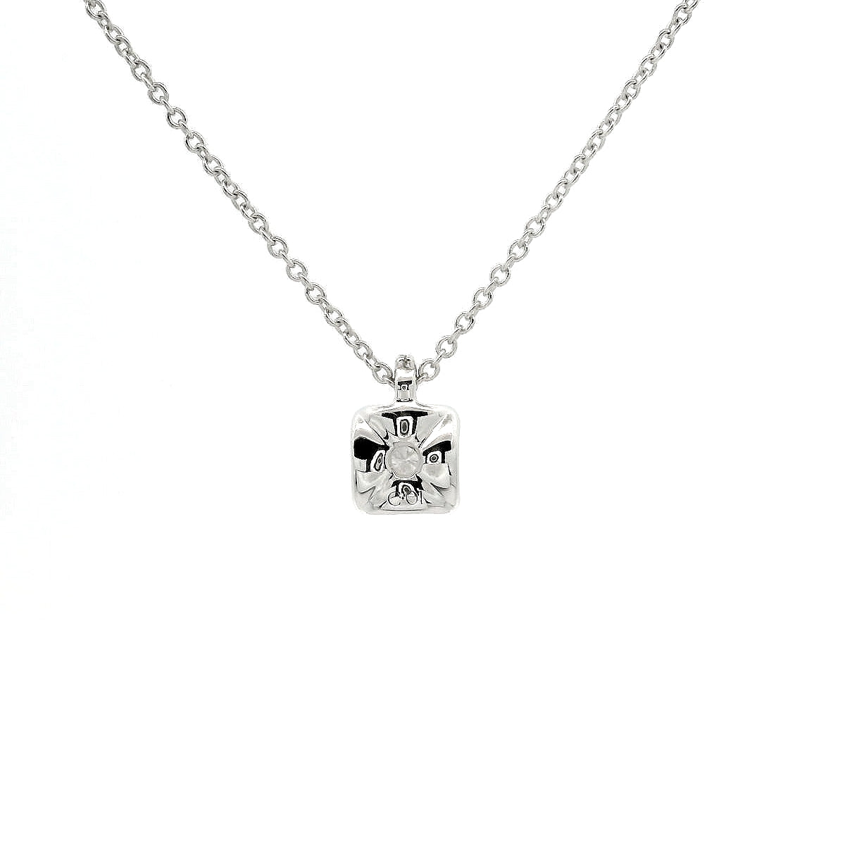 Girocollo punto luce in oro bianco con diamante lab-grown taglio brillante, 1,19 carati.