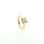 Solitario a "V" In Argento 925 Dorato con Diamante Lab-Grown taglio brillante.