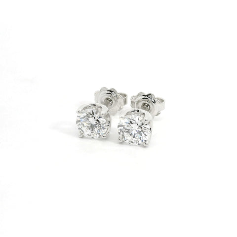Orecchini punto luce in oro bianco con diamanti lab-grown taglio brillante, 2,01 carati.