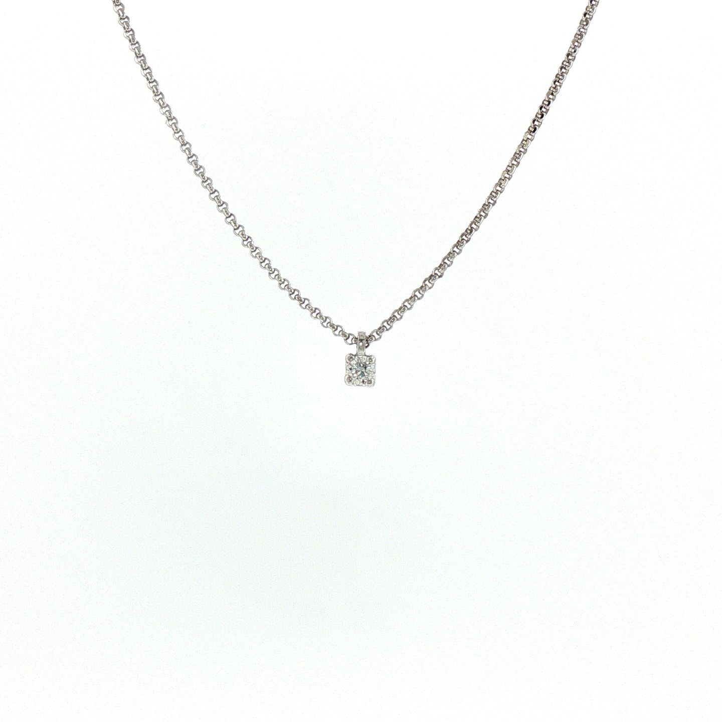 Girocollo in Argento 925 con Diamante Lab-Grown Taglio Brillante.
