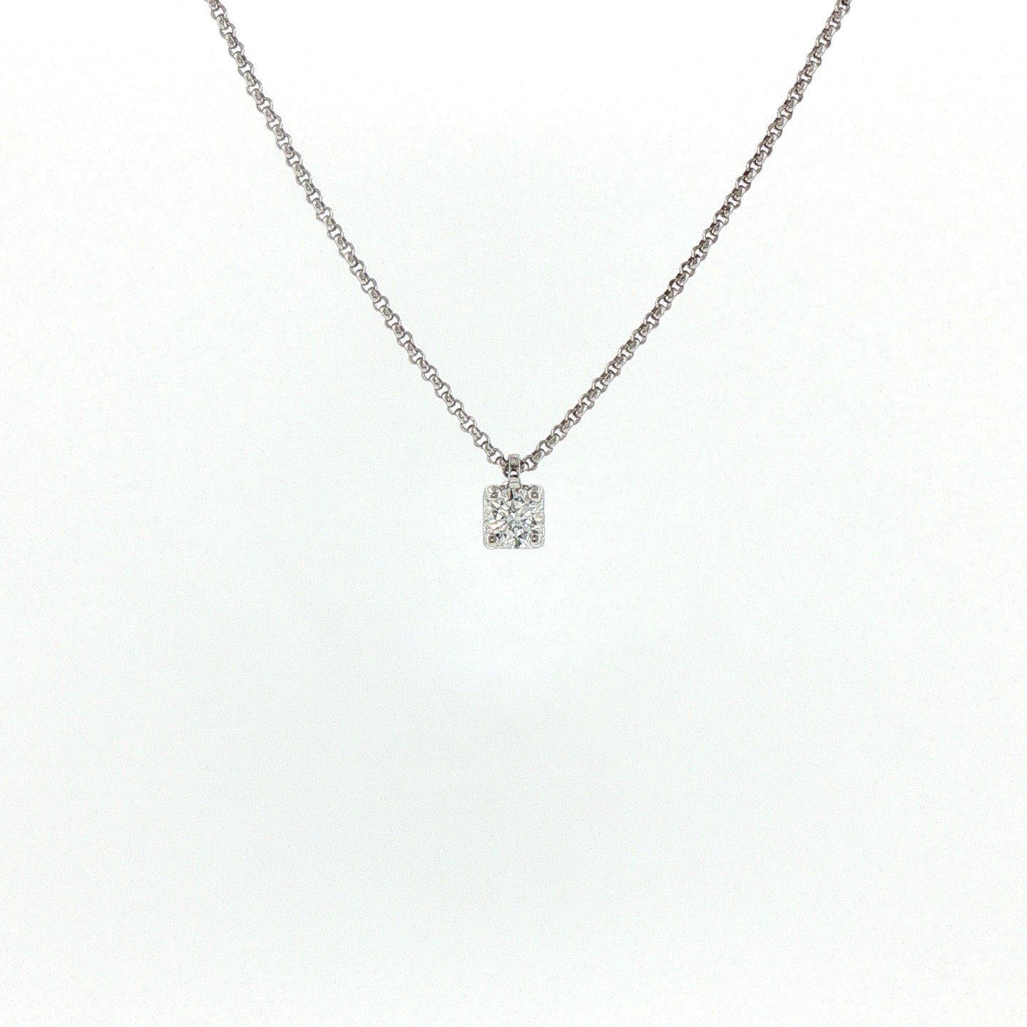 Girocollo in Argento 925 con Diamante Lab-Grown Taglio Brillante.