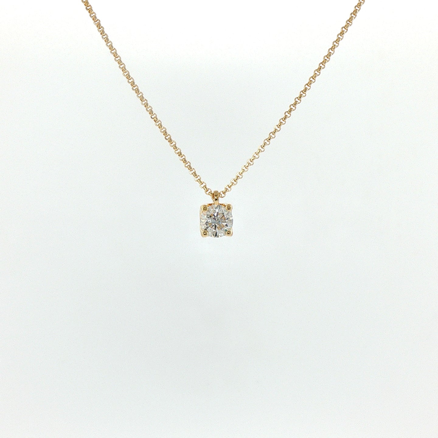 Girocollo in Argento 925 Dorato con Diamante Lab-Grown Taglio Brillante.