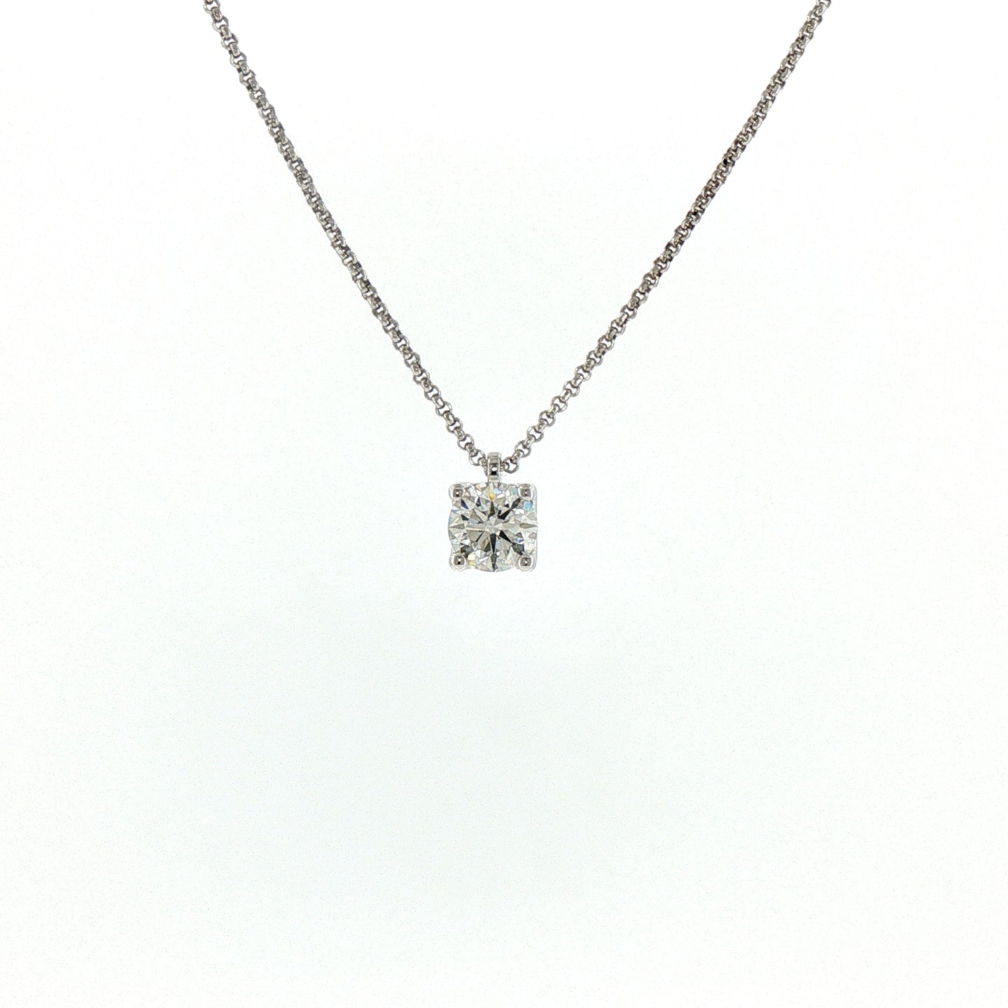 Girocollo in Argento 925 con Diamante Lab-Grown Taglio Brillante.