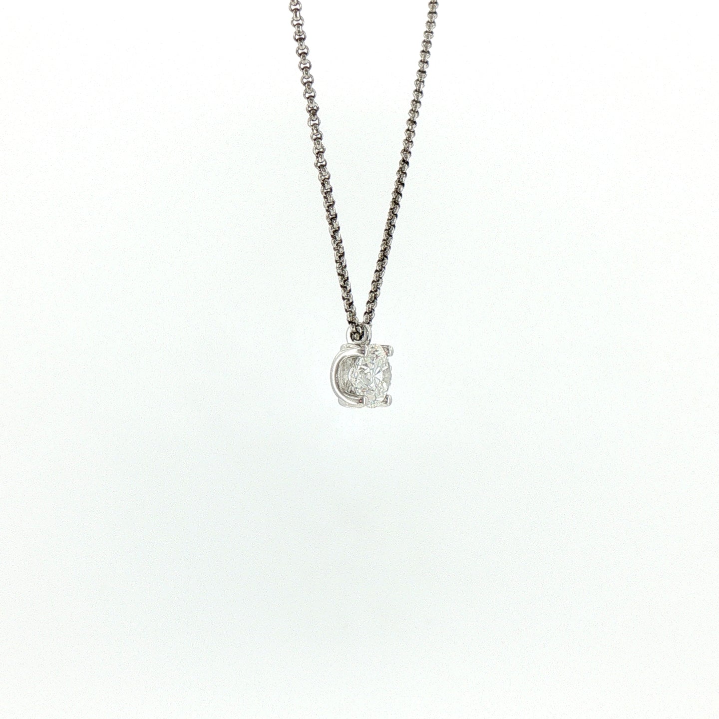 Girocollo in Argento 925 con Diamante Lab-Grown Taglio Brillante.
