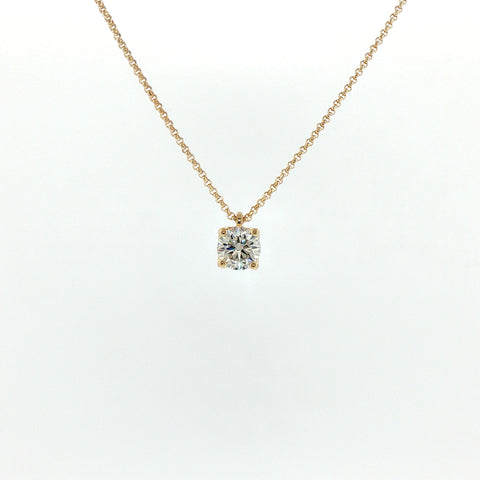 Girocollo in Argento 925 Dorato con Diamante Lab-Grown Taglio Brillante.