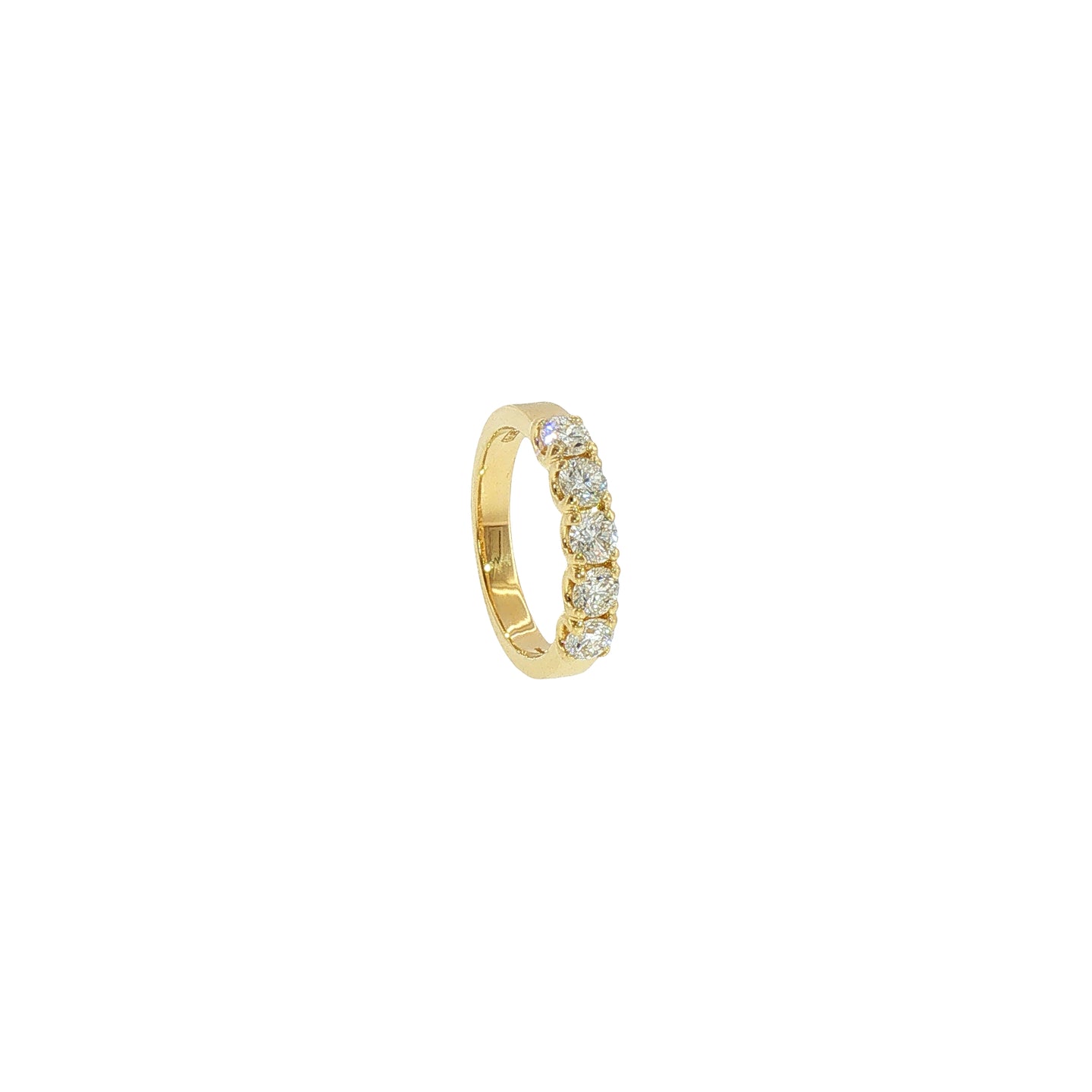Fedina in Argento Dorato 925 con Diamanti Lab-Grown Taglio Brillante.