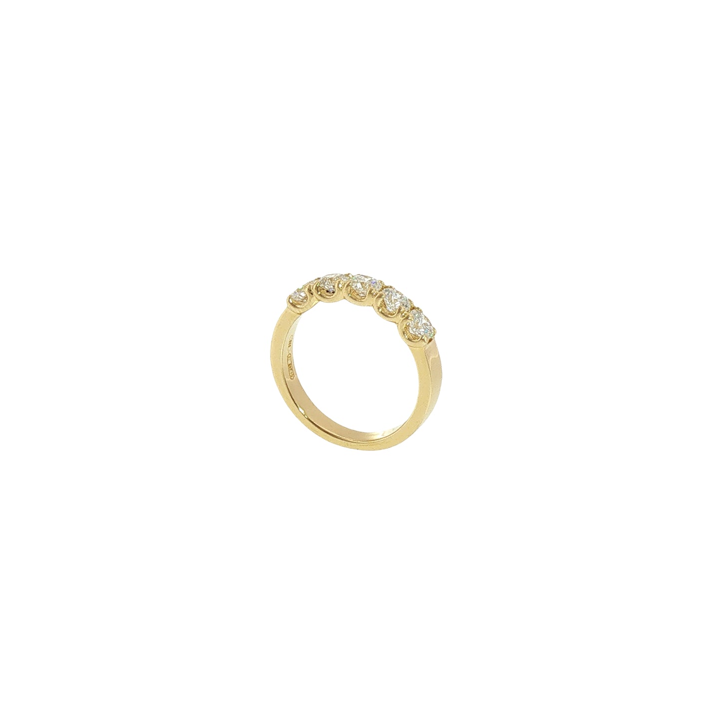 Fedina in Argento Dorato 925 con Diamanti Lab-Grown Taglio Brillante.