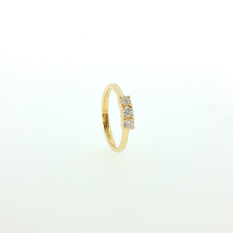 Trilogy in Argento Dorato 925 con Diamnti Lab-Grown Taglio Brillante.