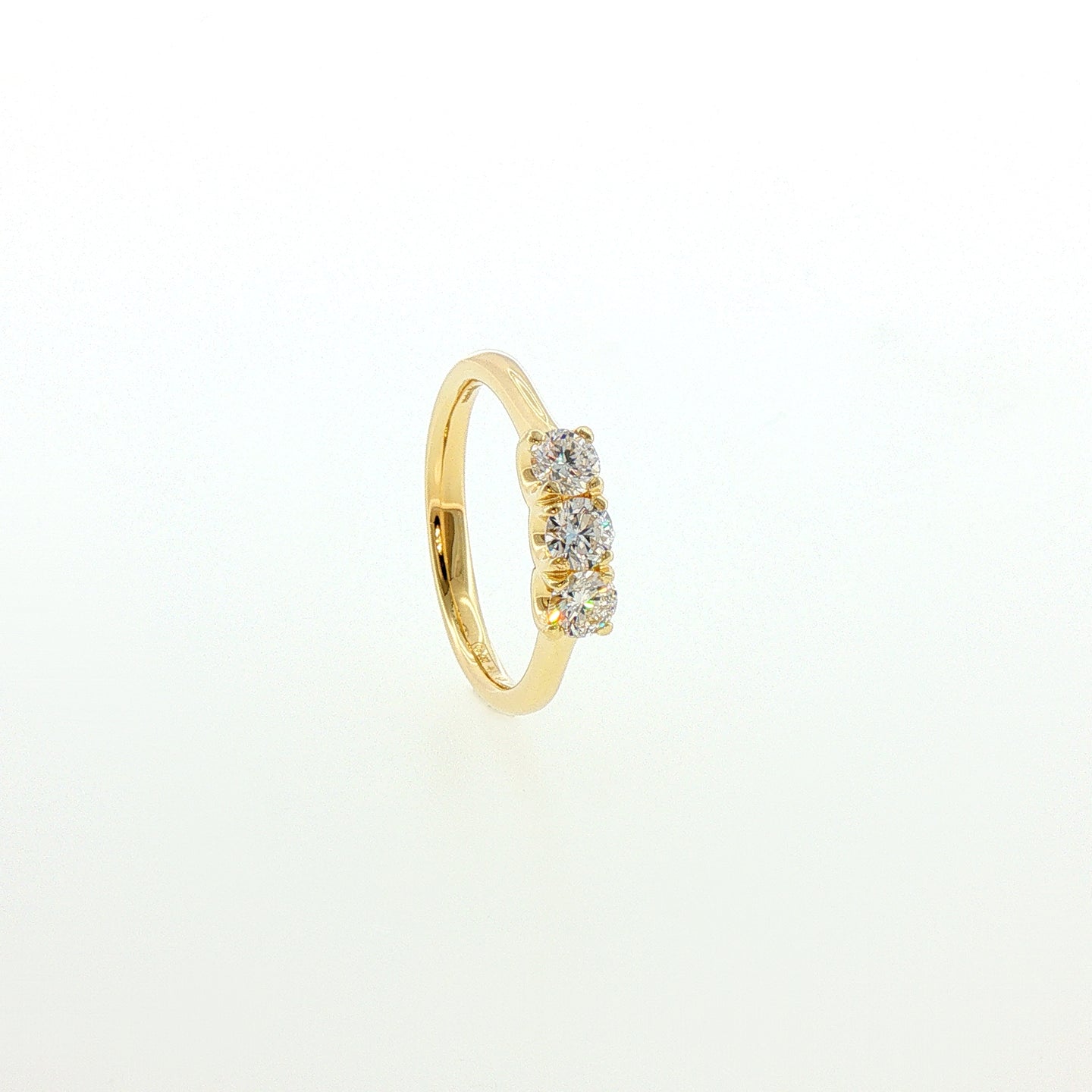 Trilogy in Argento Dorato 925 con Diamnti Lab-Grown Taglio Brillante.