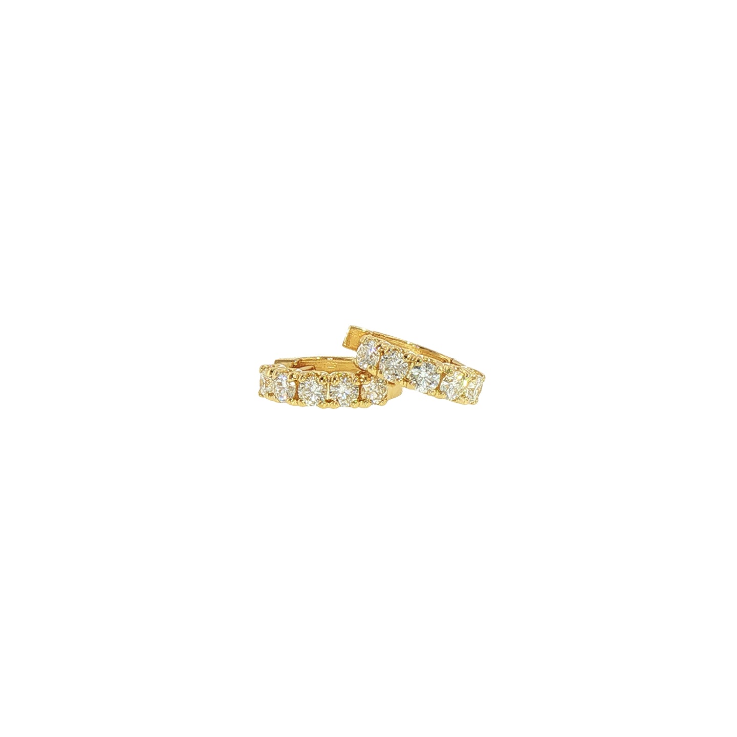 Orecchini a Cerchio in Argento 925 con Diamanti Lab-Grown Taglio Brillante.