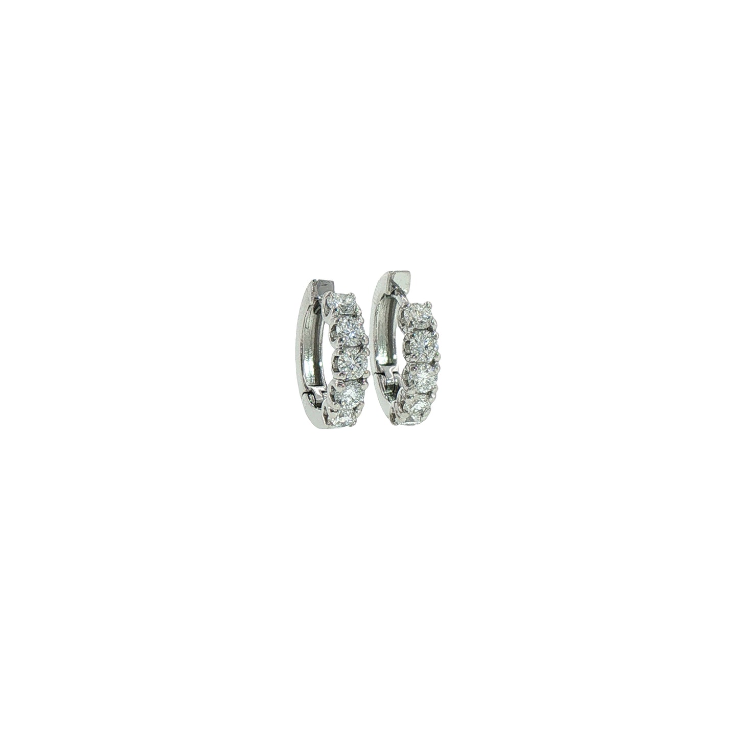 Orecchini a Cerchio in Argento 925 con Diamanti Lab-Grown Taglio Brillante.