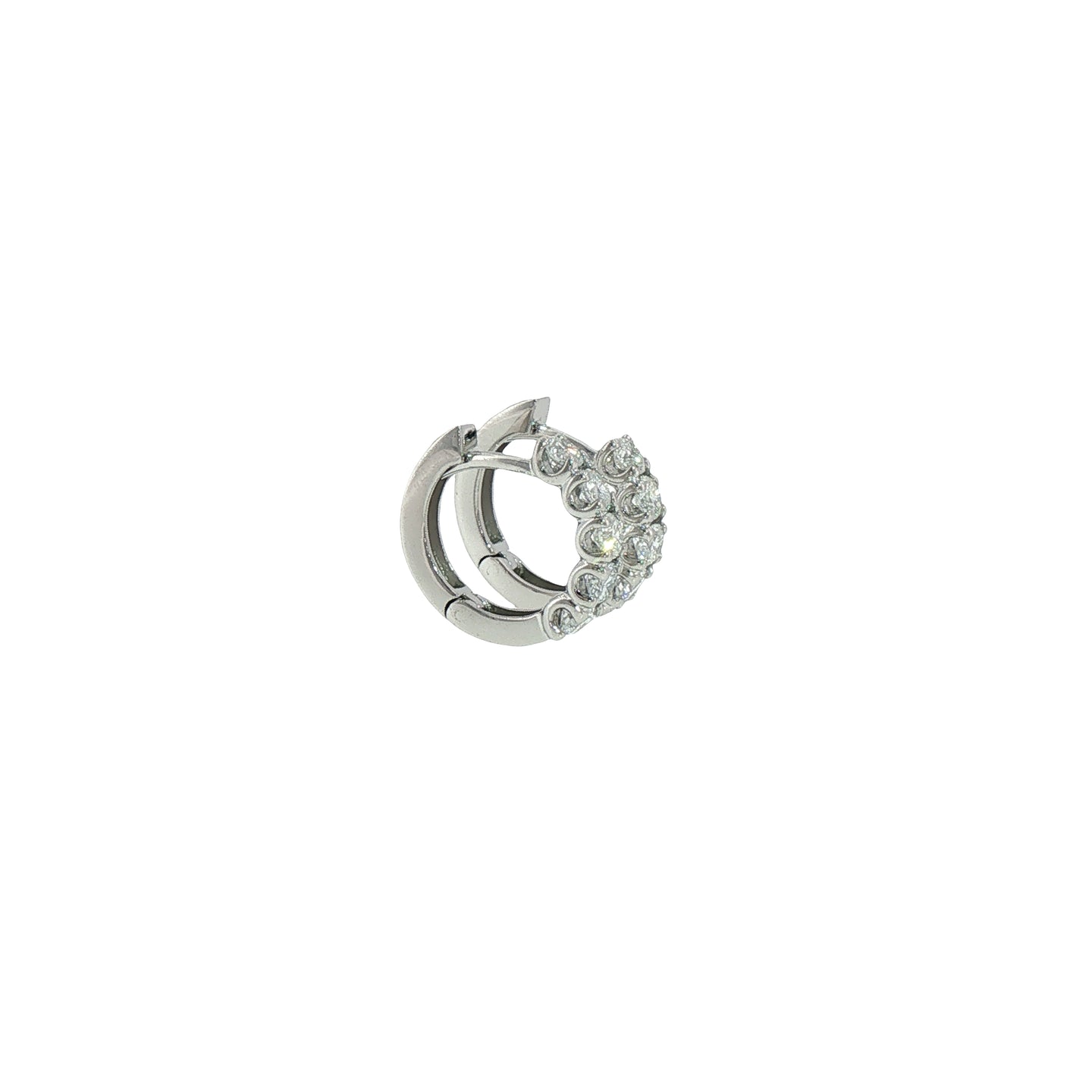 Orecchini a Cerchio in Argento 925 con Diamanti Lab-Grown Taglio Brillante.