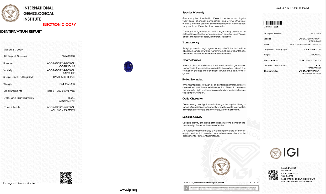 Anello in oro bianco con zaffiro Lab_grown e diamanti Lab-Grown.