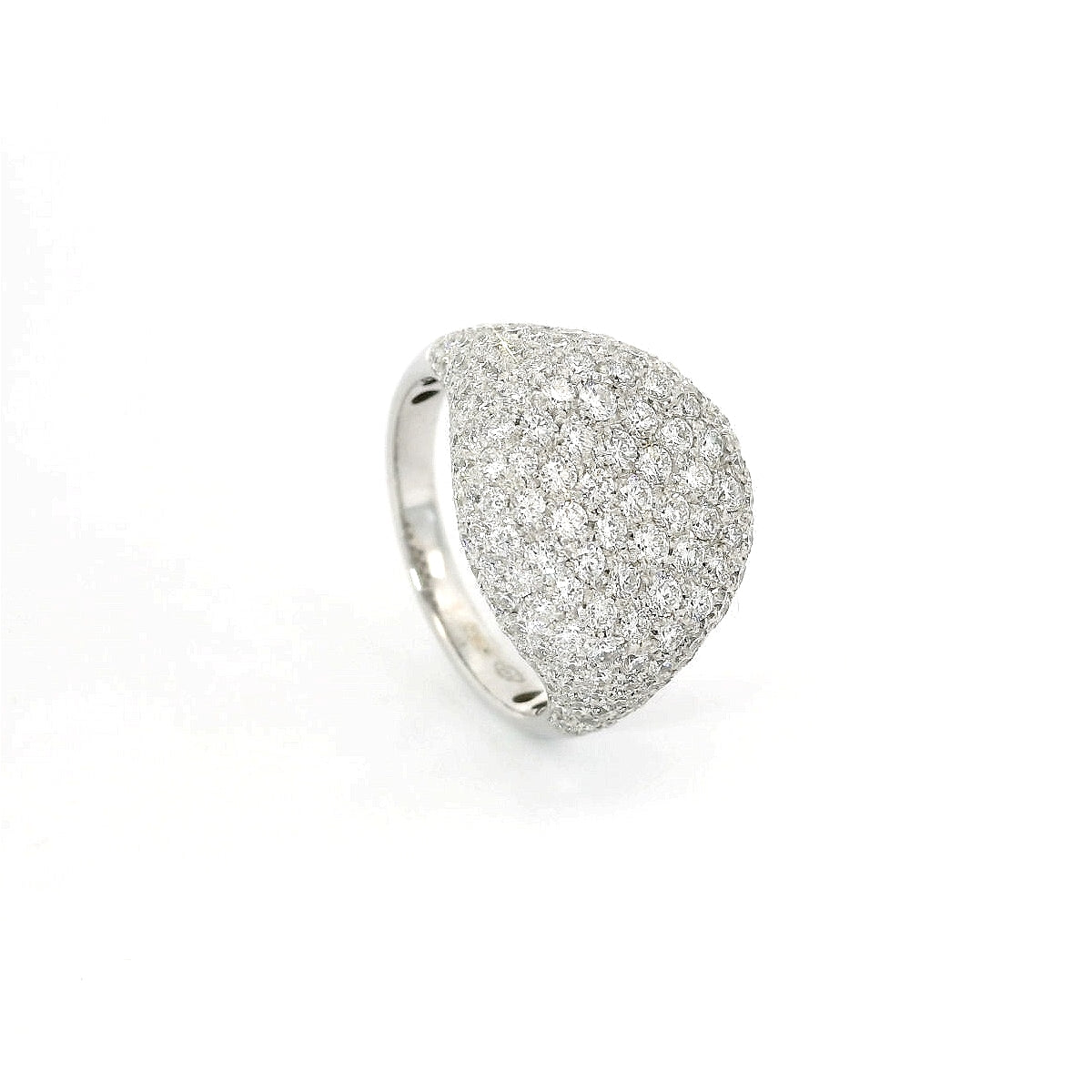 Anello da mignolo in oro bianco con pavè di diamanti lab-grown taglio brillante, 1,77 carati.