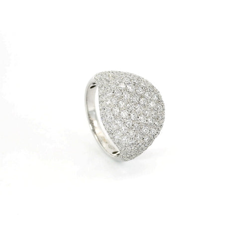 Anello da mignolo in oro bianco con pavè di diamanti lab-grown taglio brillante, 1,77 carati.