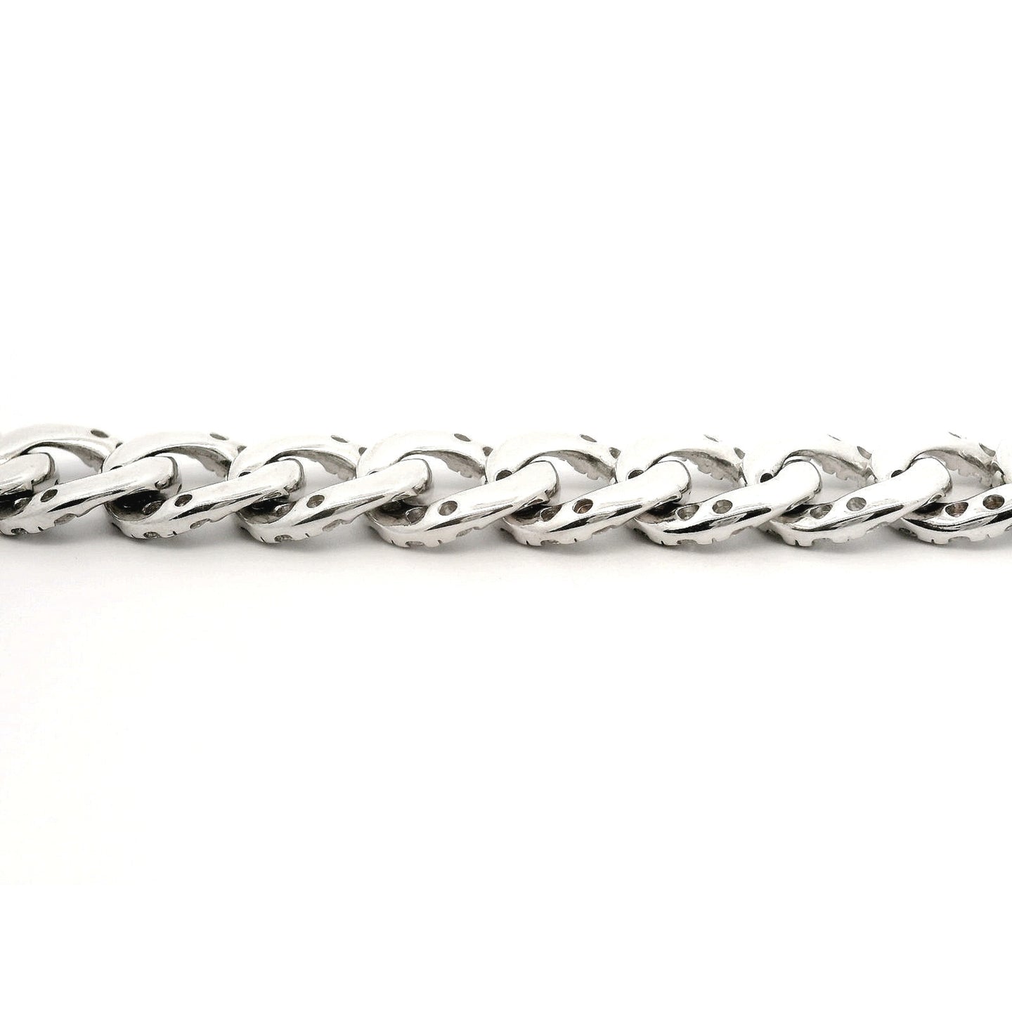 White gold groumette bracelet with brilliant-cut lab-grown diamonds, 5.91 carats.
