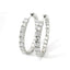 Orecchini a cerchio in oro bianco con diamanti lab-grown taglio brillante, 4,32 carati.