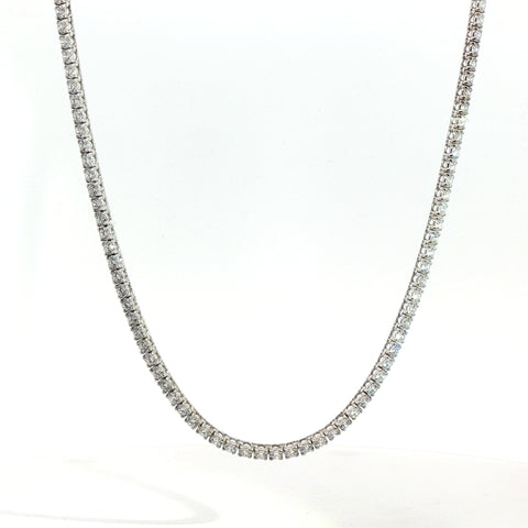 Girocollo tennis in oro bianco con diamanti Lab-Grown taglio brillante, 8,67 carati.