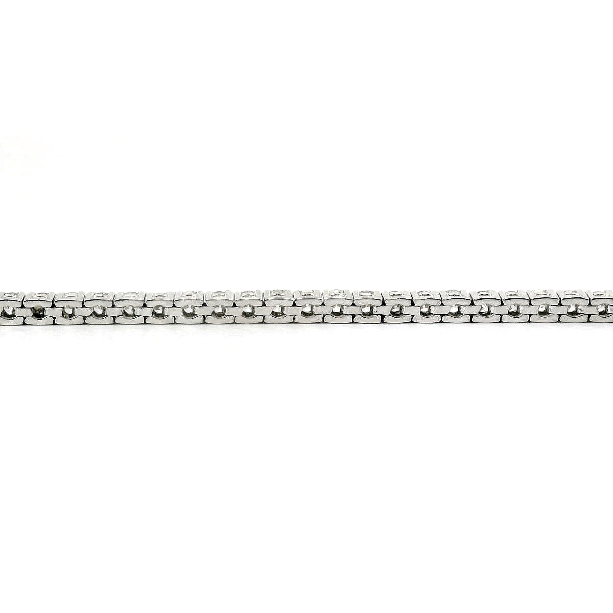 Bracciale tennis a filo in oro bianco e diamanti lab-grown taglio brillante, 2,58 carati.