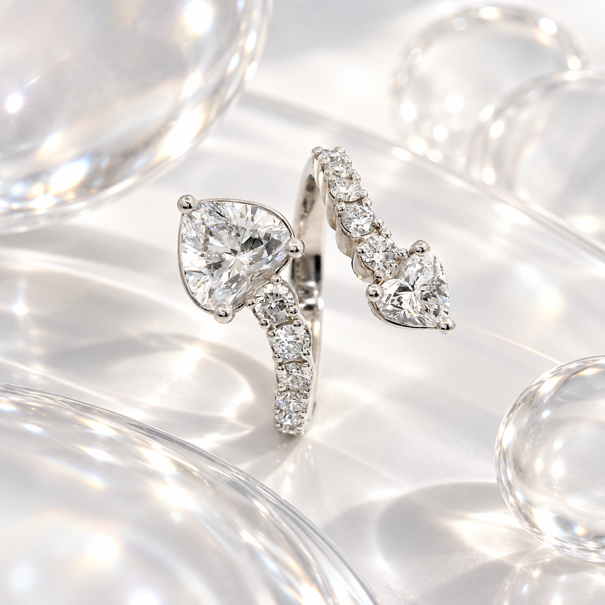 Anello Bubble Contrariè Double Heart