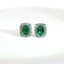 Orecchini in oro bianco con smeraldi Lab-Grown taglio smeraldo e diamanti Lab-Grown taglio brillante.