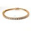 Bracciale tennis a filo in oro rosa e diamanti lab-grown taglio brillante, 4,50 carati.