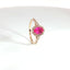 Anello in oro rosa con zaffiro rosa Lab-Grown taglio ovale e diamanti Lab-Grown taglio brillante.