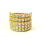 5-row yellow gold band with brilliant-cut lab-grown diamonds, 4.51 carats.