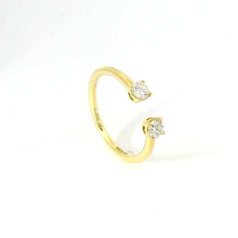 Bilogy aperto in oro giallo con diamanti lab-grown taglio brillante, 0,30 carati.