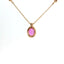 Girocollo in oro rosa con zaffiro rosa Lab-Grown e diamanti Lab-Grown taglio brillante.