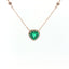 Girocollo in oro rosa con smeraldo Lab-Grown taglio cuore e diamanti Lab-Grown taglio brillante.