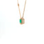 Girocollo in oro rosa con smeraldo Lab-Grown e diamanti Lab-Grown taglio brillante.