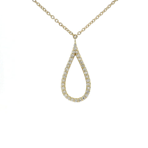 Girocollo con goccia e spot in oro giallo e diamanti lab-grown taglio brillante, 0,26 carati.