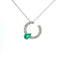 Girocollo in oro bianco con smeraldo Lab-Grown taglio goccia e diamanti Lab-Grown taglio brillante.