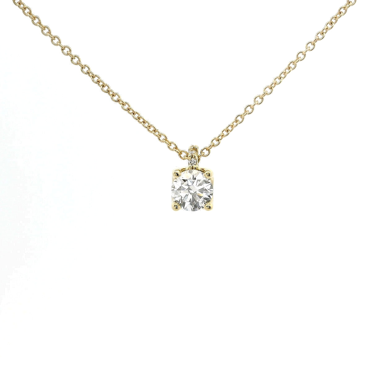 Girocollo punto luce in oro giallo e diamanti lab-grown taglio brillante, 1,01 carati.