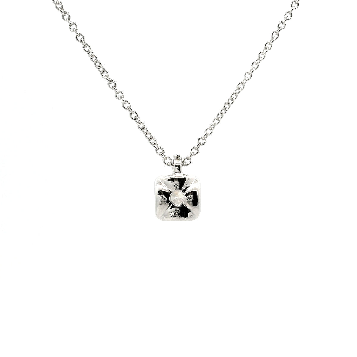 Girocollo punto luce in oro bianco con diamante lab-grown taglio brillante, 0,80 carati.