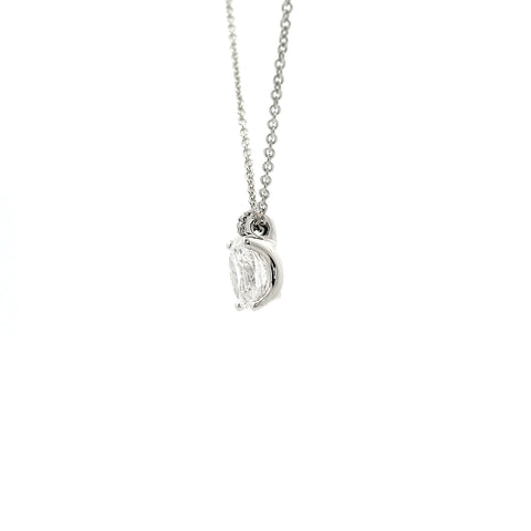 White gold point light choker with oval cut lab-grown diamond, 0.73 carats.