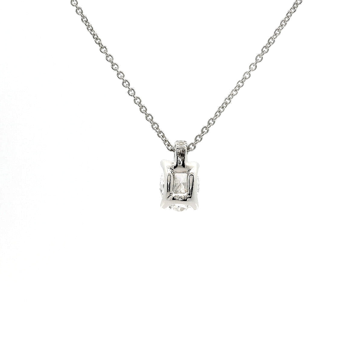 Girocollo punto luce in oro bianco con diamante lab-grown taglio ovale, 0,73 carati.