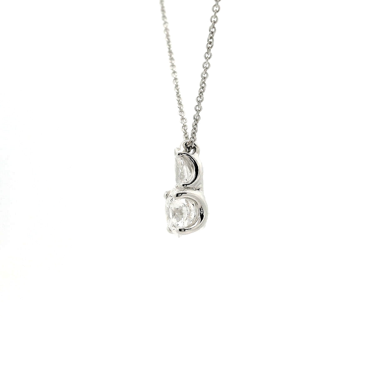 Girocollo in oro bianco con diamanti lab-grown taglio brillante e taglio goccia, 1,20 carati.