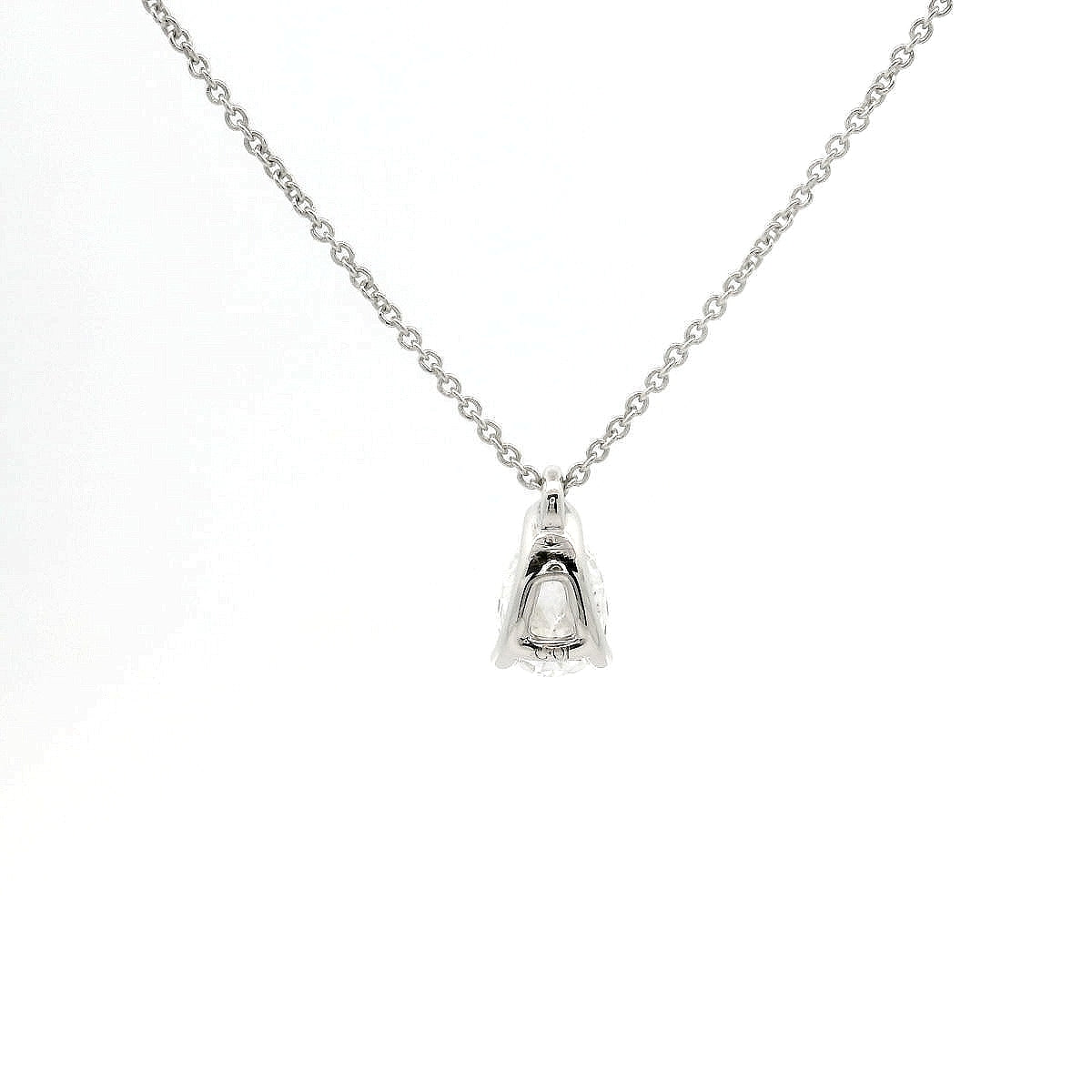 White gold point light choker with drop-cut lab-grown diamond, 0.73 carats.