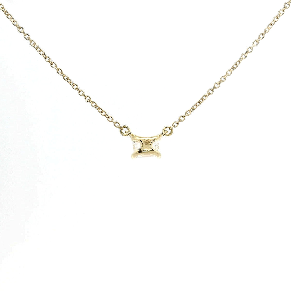 Girocollo punto luce in oro giallo con diamante lab-grown taglio smeraldo, 0,30 carati.