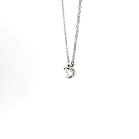 White gold point light choker with emerald-cut lab-grown diamond, 0.30 carats.