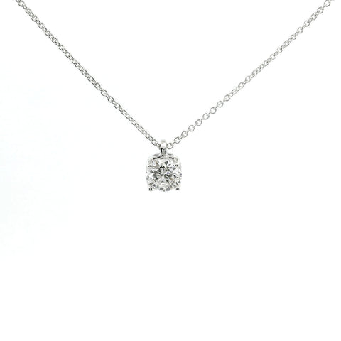 Girocollo punto luce in oro bianco castone a cuore e diamante lab-grown taglio brillante, 0,50 carati.