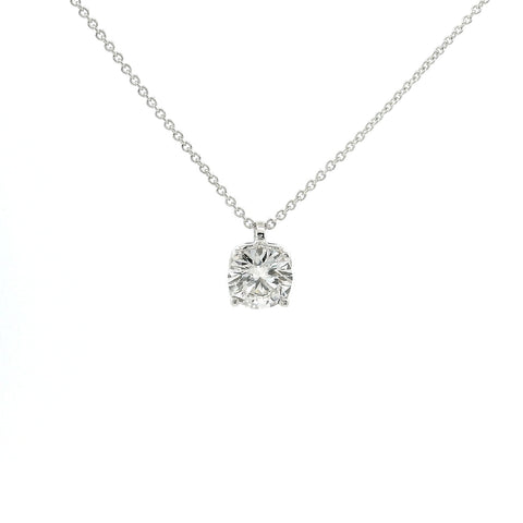 Girocollo punto luce in oro bianco e diamante lab-grown taglio brillante, 0,80 carati.