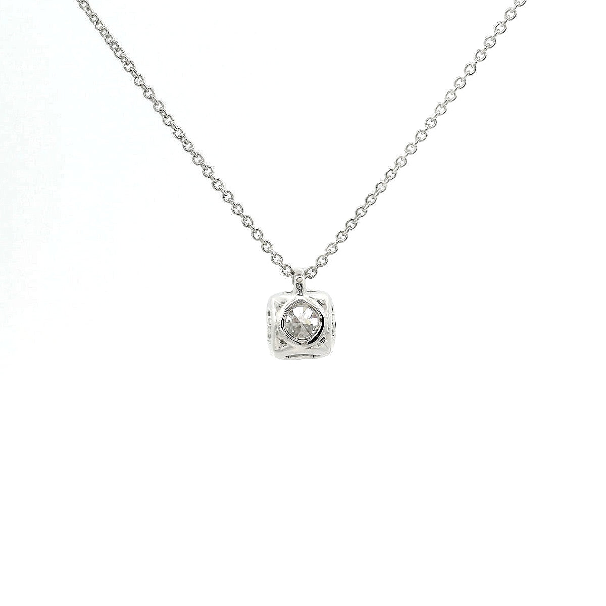 Girocollo punto luce in oro bianco e diamante lab-grown taglio brillante, 0,80 carati.