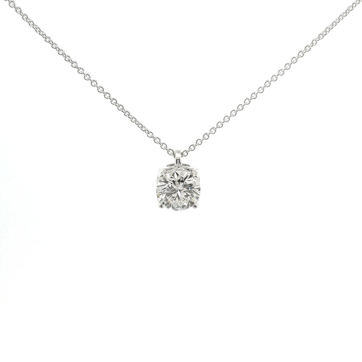 Girocollo punto luce in oro bianco castone a cuore e diamante lab-grown taglio brillante, 1,00 carati.