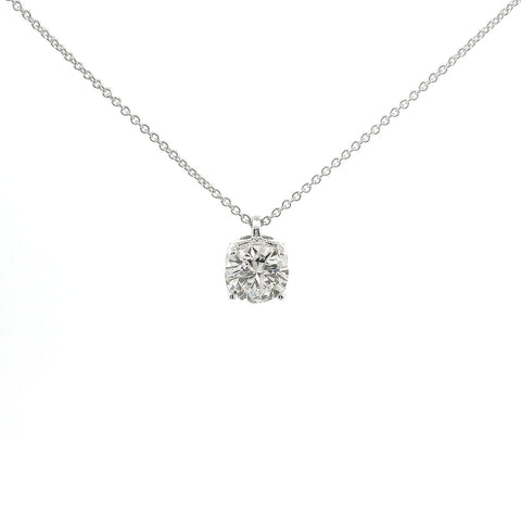 Girocollo punto luce in oro bianco castone a cuore e diamante lab-grown taglio brillante, 1,00 carati.