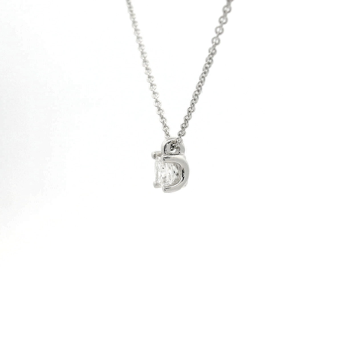 Girocollo punto luce in oro bianco e diamante lab-grown taglio princess, 0,31 carati.