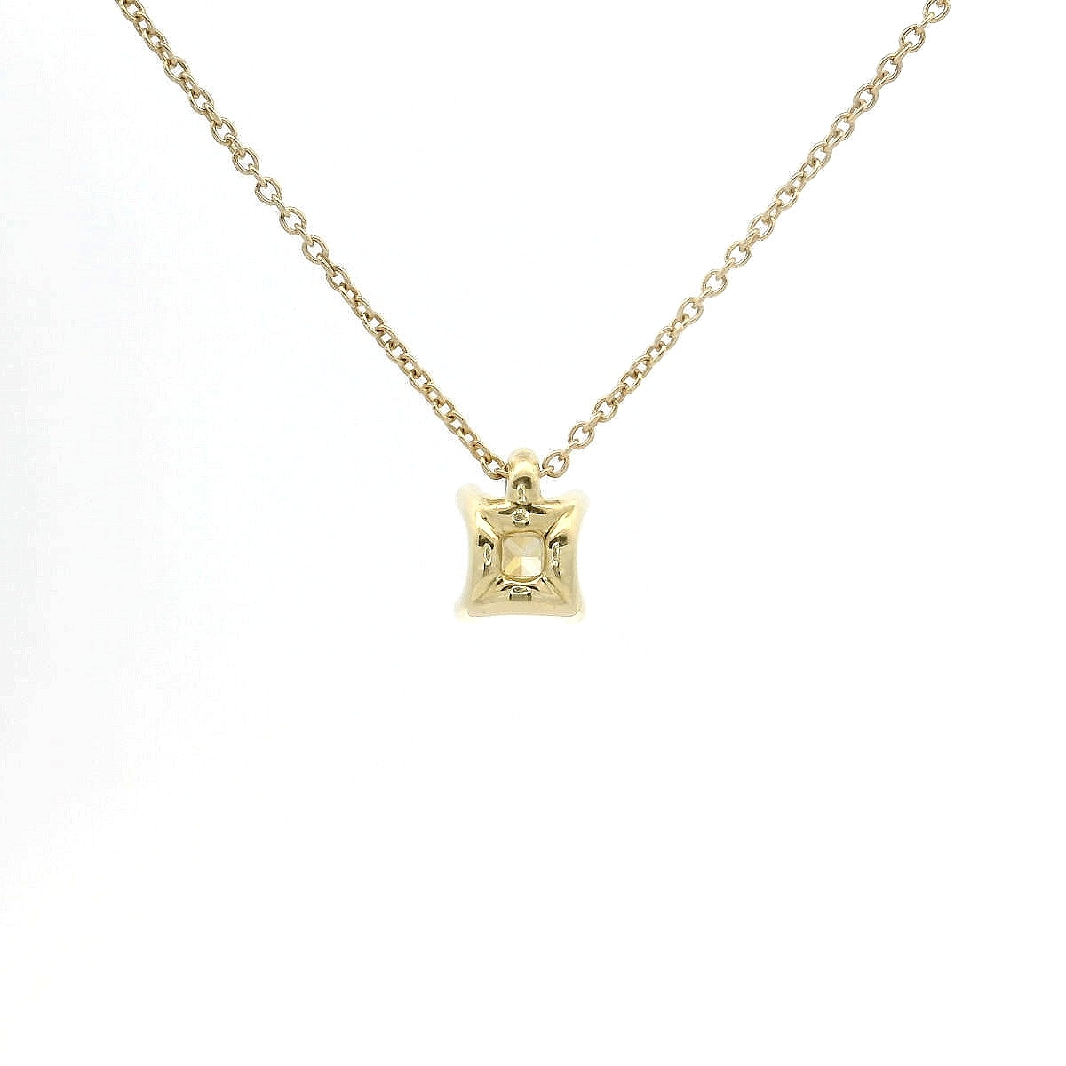 Girocollo punto luce in oro giallo con diamante lab-grown taglio princess, 0,52 carati.